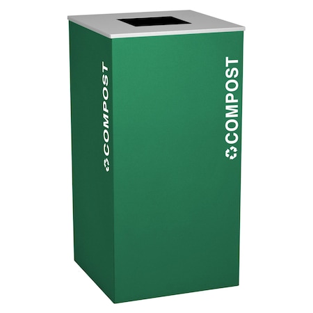 Ex-Cell Kaiser 36-Gal. Square Receptacle - Compost decal, Green RC-KD36-CMPST EGX